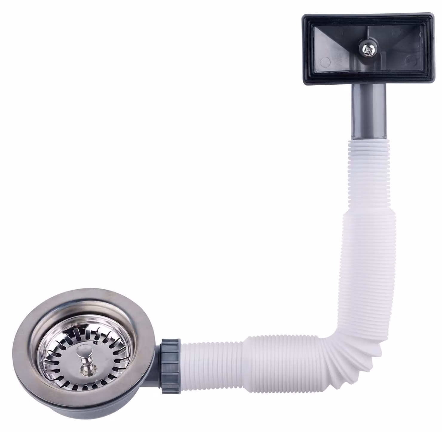 Omgoods - Kit di scarico in acciaio inossidabile per cucina con funzione di troppo pieno
