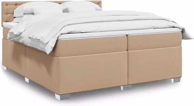 Giroletto a Molle con Materasso Cappuccino 200x200cm Similpelle 3286139