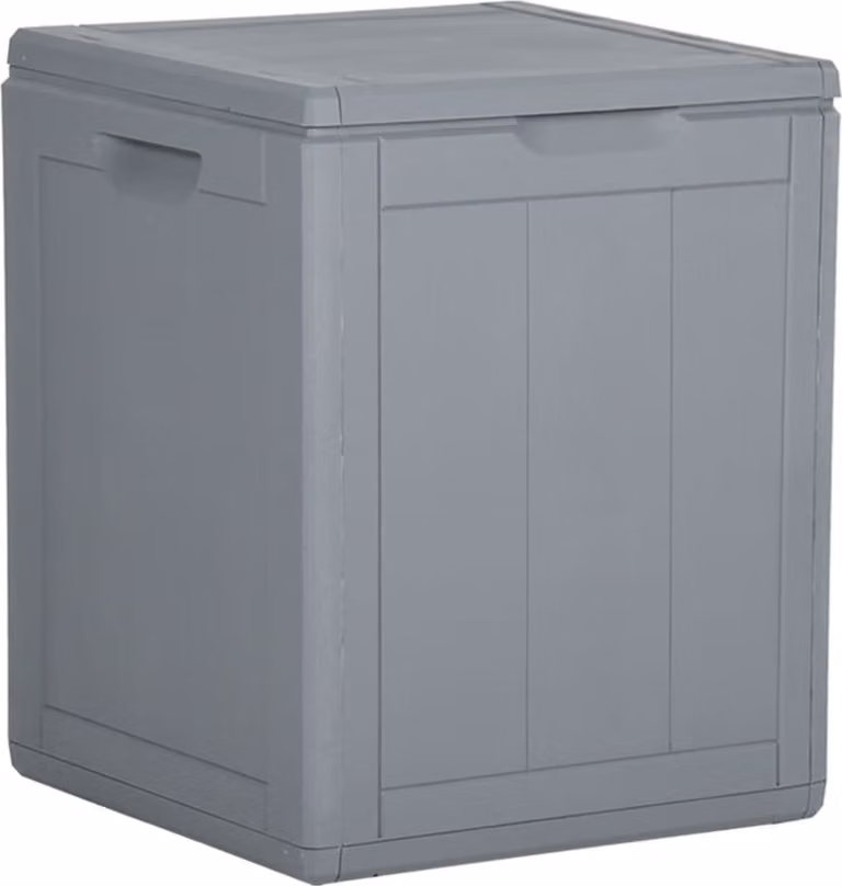 Baule da Giardino 90 L Grigio Aspetto legno in PP