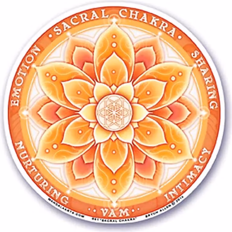 Adesivo per finestra 2° Chakra (svadhisthana) --set da 4 pezzi - 10,5 cm