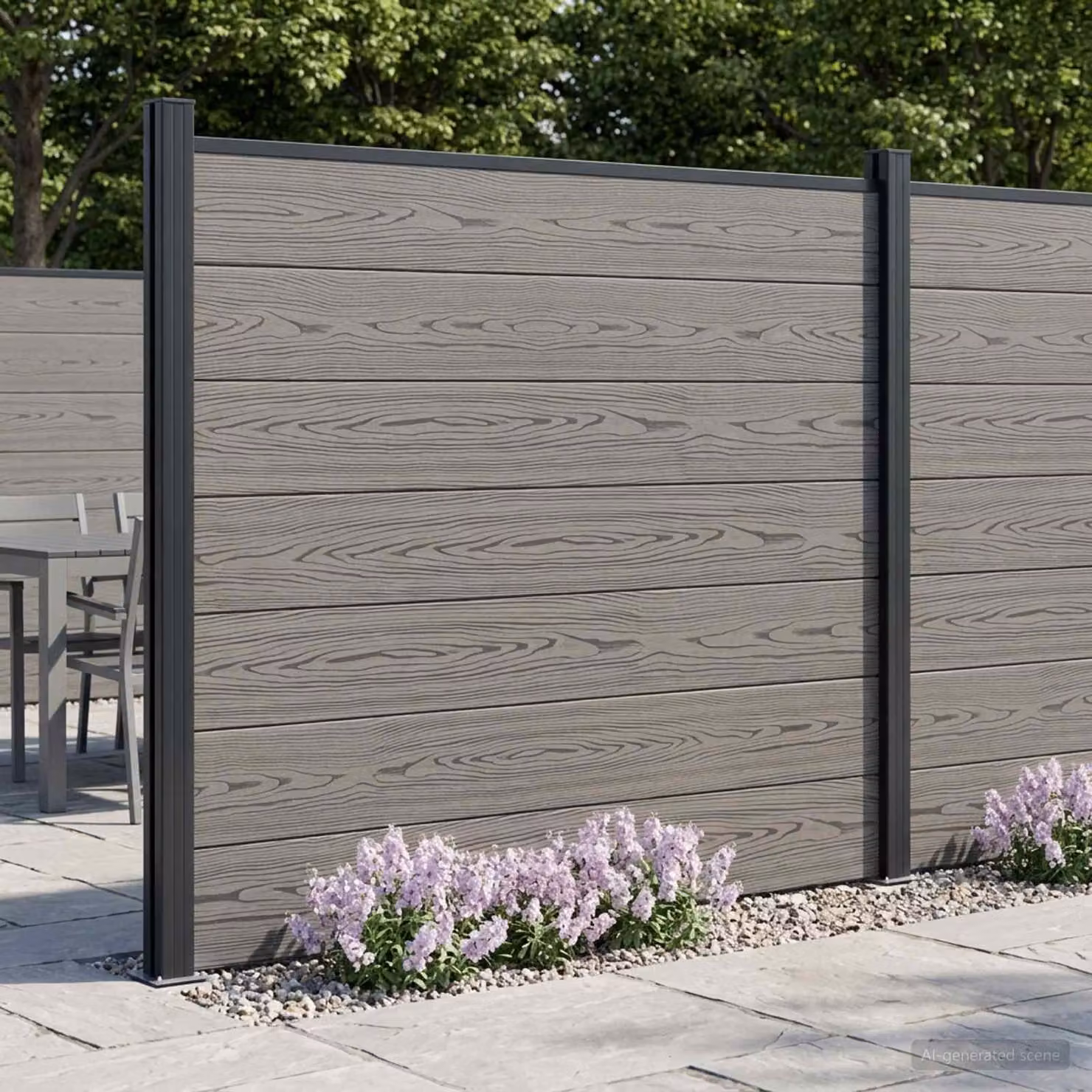 Maison Exclusive - Pannello per recinzione in WPC e alluminio, colore grigio