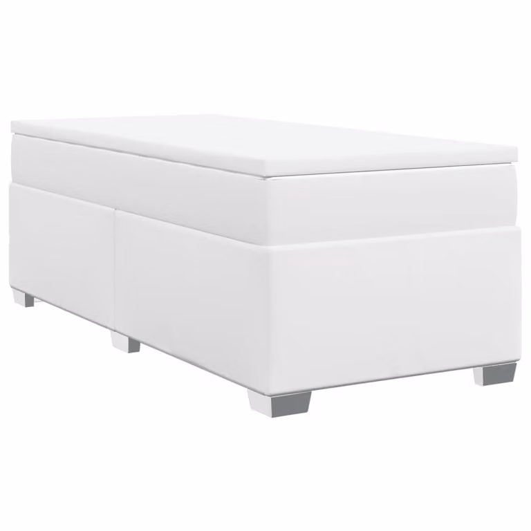 Giroletto a Molle con Materasso Bianco 90x190 cm in Pelle finta