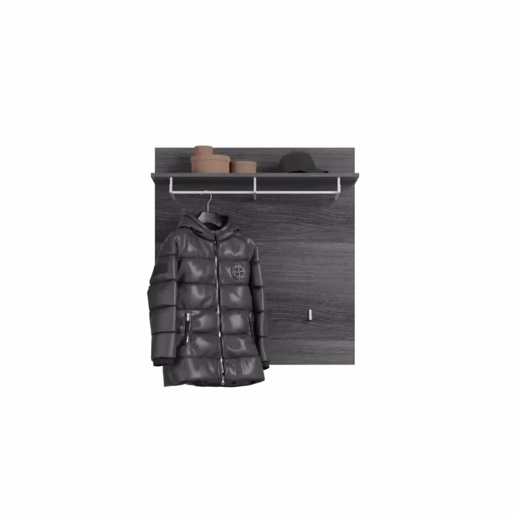 Porta abiti SCOTT Meublorama grigio con mensola integrata e design moderno – 2