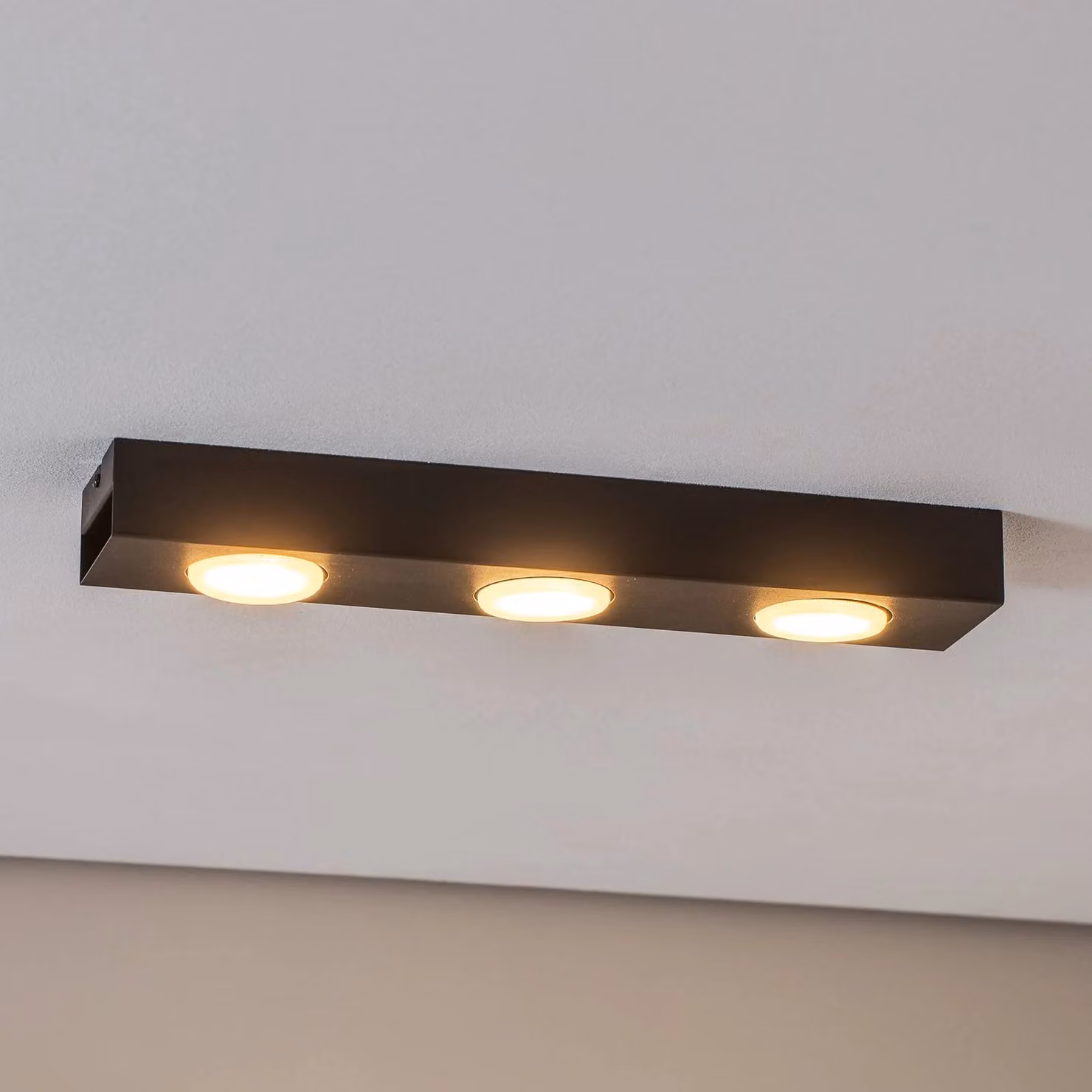 Plafoniera soffitto Ian Luminex, dimmerabile, Nero, Soggiorno / Sala da pranzo, Metallo, Moderno, Plafoniera