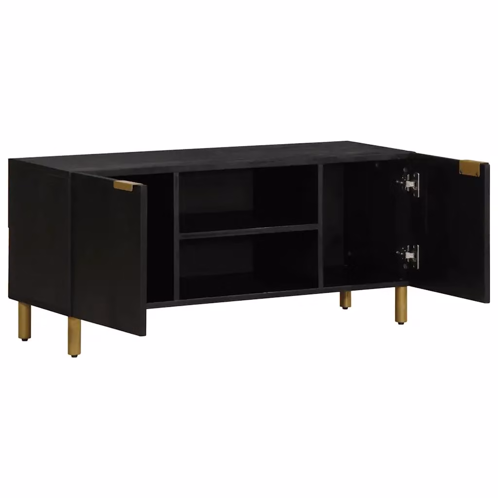 Mobile TV Design In in stile industrial in legno e metallo nero, L 105 cm x P 33 cm x H 46 cm – 2