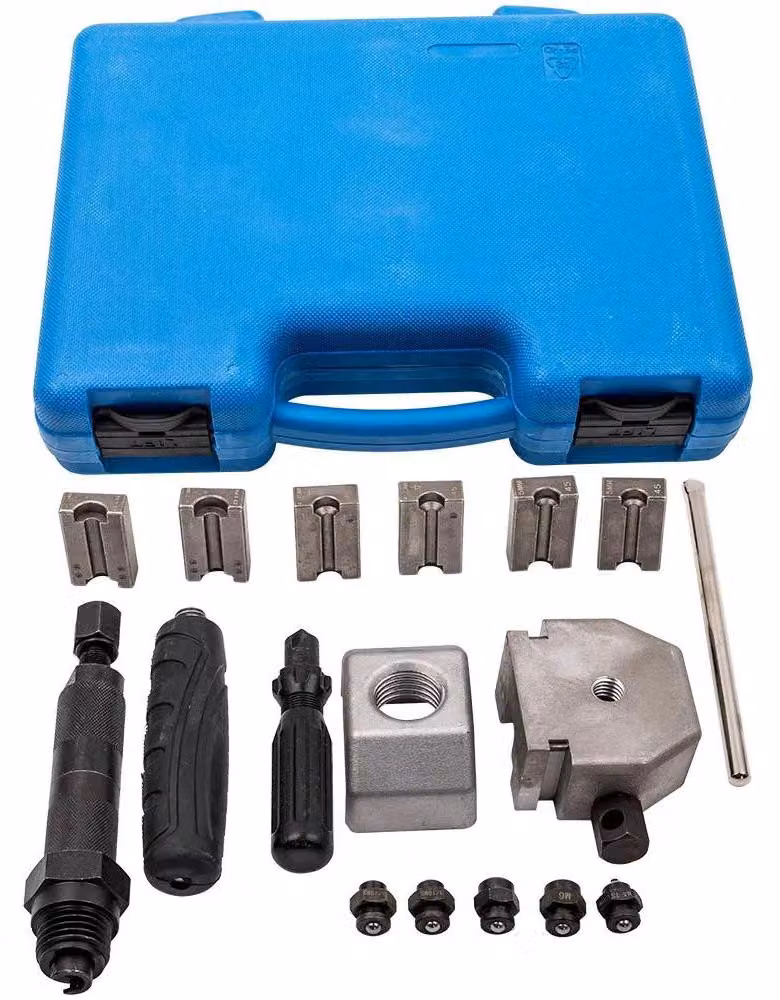 Attrezzo per tubi freno idraulici - Set universale per crimpare e allargare tubi - Adatto per tubi freno di veicoli - ISO9000 - 45x34x5 cm - 3 kg