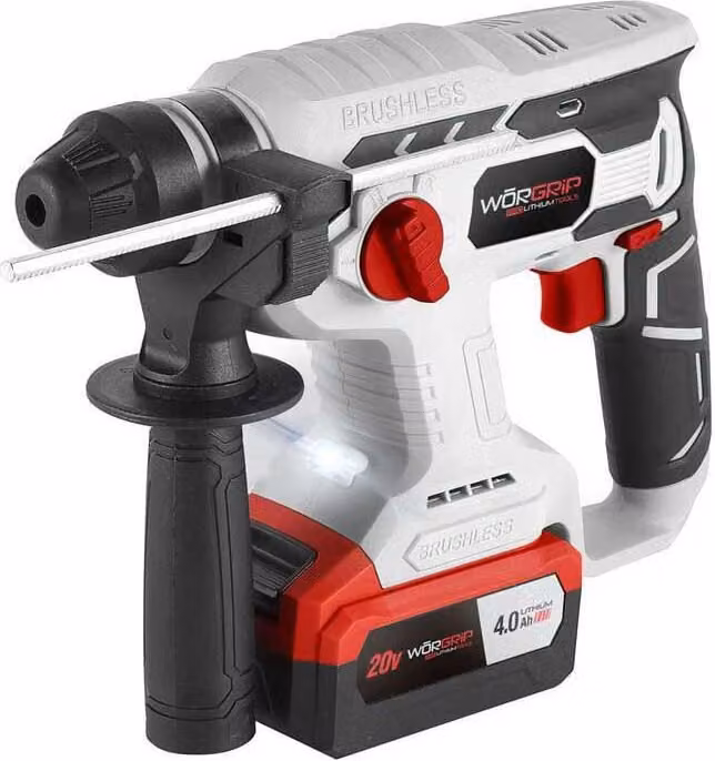 Trapano a percussione senza spazzole Worgrip 1 batteria 4.0ah 20v Argento Argento Taglia unica