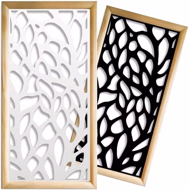 Moduli Decorativi FOGLIE Signorbit in Legno e PVC, Colore Nero, L 73 cm x H 148 cm