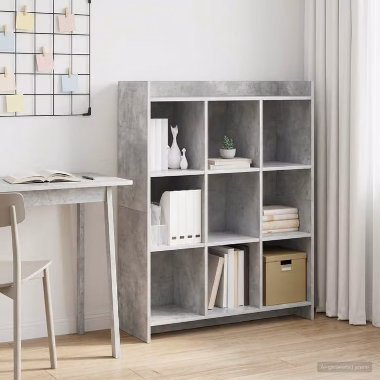 Libreria moderna vidaXL in MDF Grigio Opaco L 87,5 x P 30 x H 111 cm