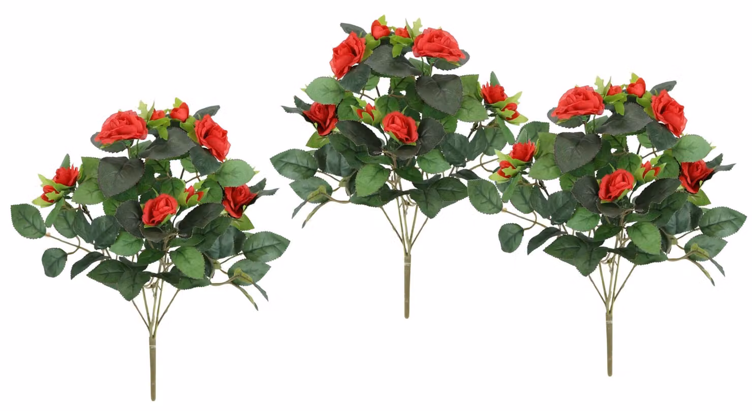 Set di 3 rose artificiali per decorazioni e matrimoni