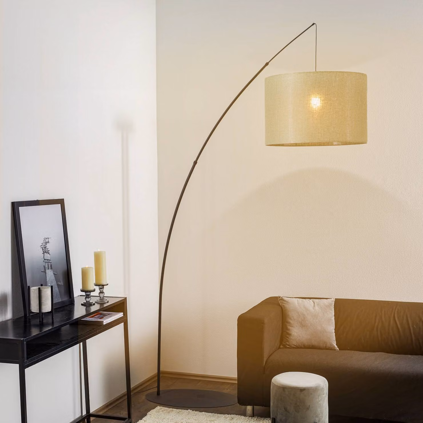 Lampada ad arco Moby TK Lighting, Verde, Soggiorno / Sala da pranzo, Metallo, Lampada da terra