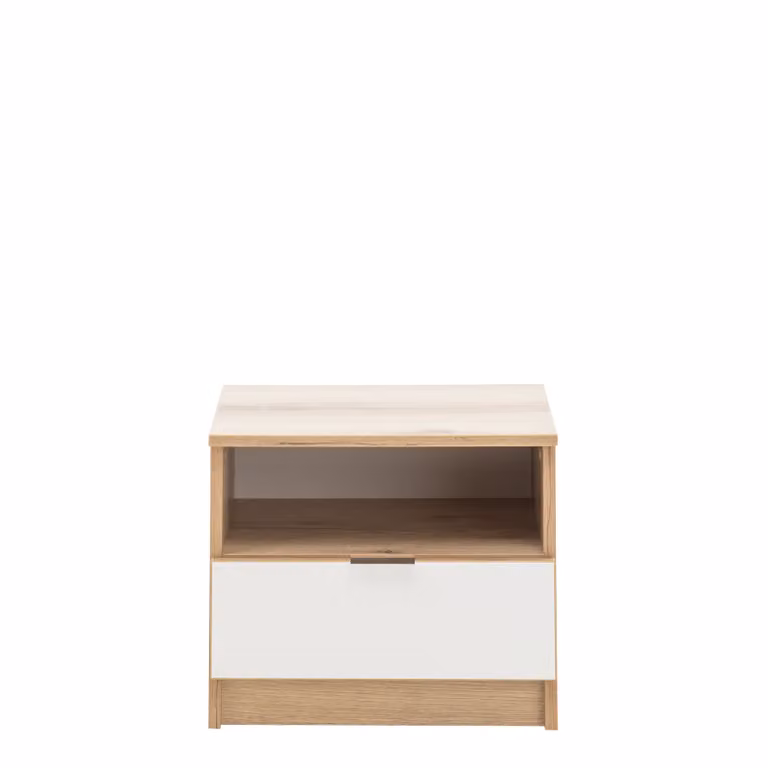 Comodino AZIZA - rovere grand naturale / bianco