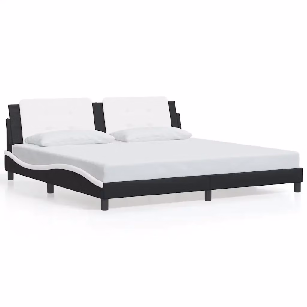 Giroletto senza materasso Zadar vidaXL in similpelle bianco e nero L/P/H: 200 x 200 x 74,5 cm – 2