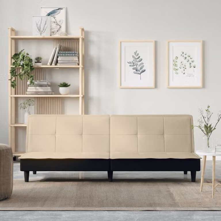 vidaXL Divano Letto Moderno in Tessuto Beige L: 200 cm x P: 89 cm x H: 70 cm
