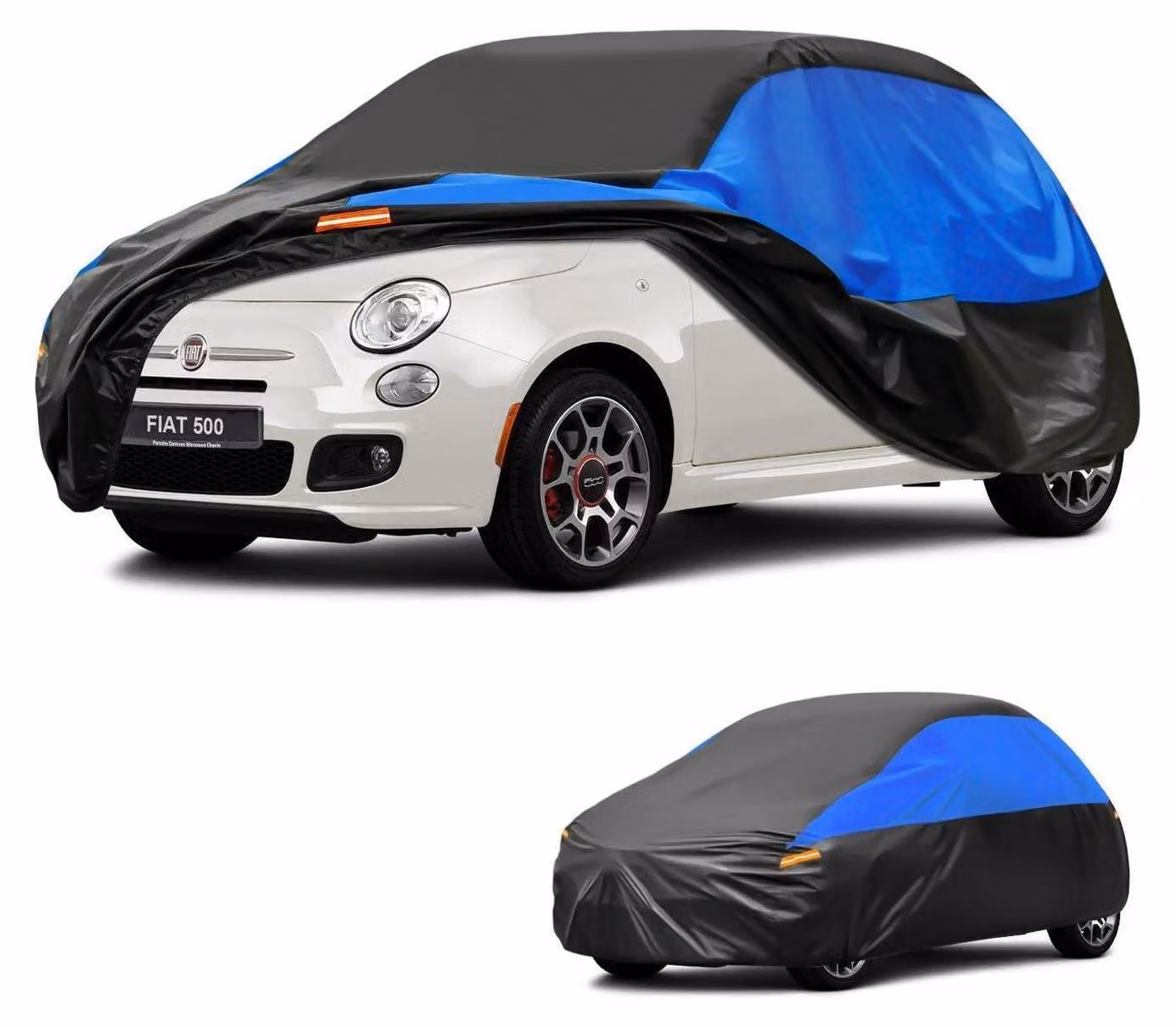 Copertura impermeabile e traspirante per auto, adatta a Fiat 500, 500C e 500E, disponibile nei colori nero e blu