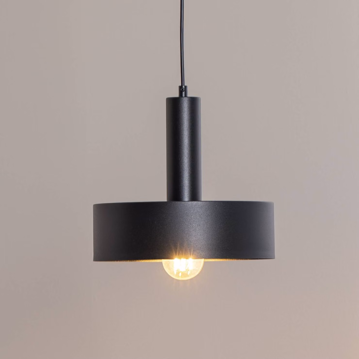 Lampada a sospensione Vitrum round SIGMA, dimmerabile, Nero, Soggiorno / Sala da pranzo, Metallo, Moderno, Lampada a sospensione