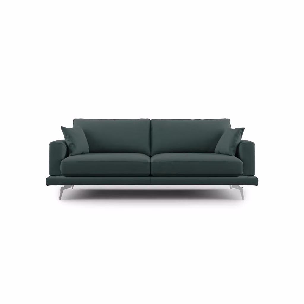 Divano moderno Dorian Divani.Store in tessuto antimacchia verde L: 218 cm – 2
