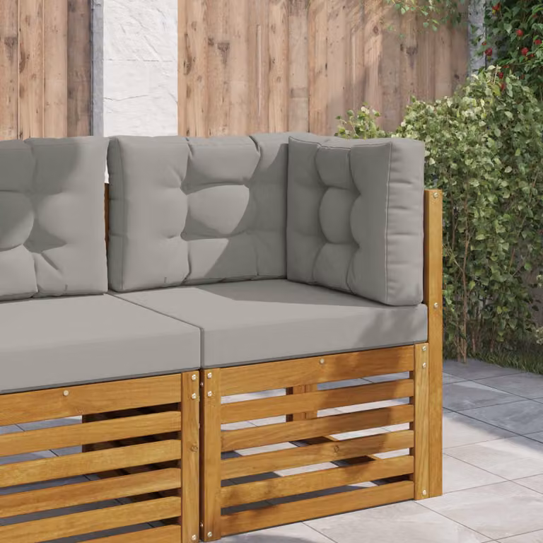 vidaXL Cuscino quadrato per divano da esterno in poliestere grigio L 60 cm x P 60 cm x H 60 cm