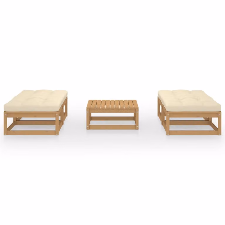 Set Divani da Giardino 5 pz con Cuscini Legno Massello di Pino
