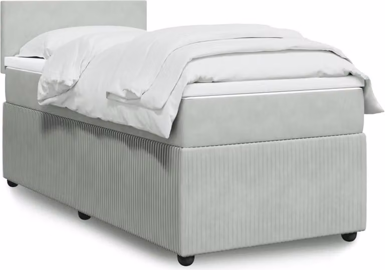 Maison Exclusive - Giroletto a Molle con Materasso Grigio Chiaro 90x200 cm Velluto