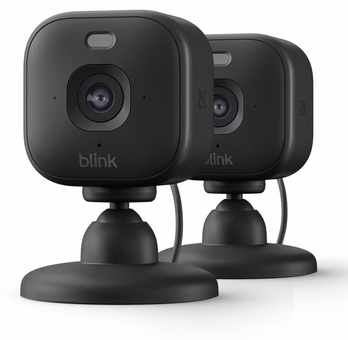 Blink Mini 2K+ 2er Pack, Telecamera di sicurezza IP, Interno, Wireless, Da tavolo, Nero, Cubo