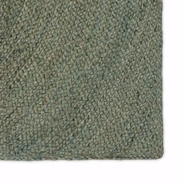 Tappeto rettangolare in juta verde oliva per soggiorno L 400 cm x P 80 cm – 1