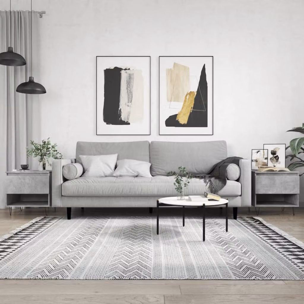 Maison Exclusive - Tavolini da salotto 2 pz. Grigio cemento 50x46x50 cm Materiale ligneo