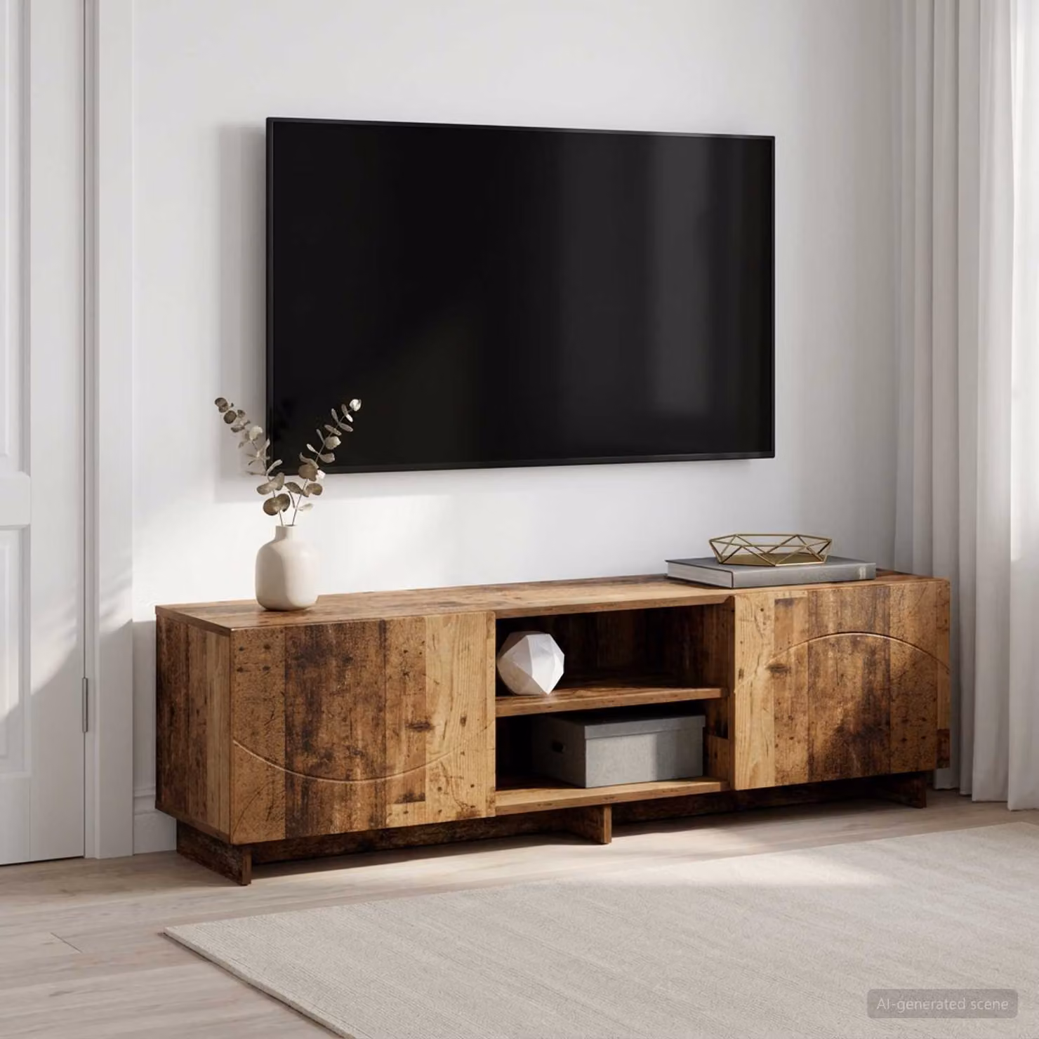 vidaXL Supporto TV moderno in legno color marrone L: 140 cm, P: 40 cm, H: 34,5 cm