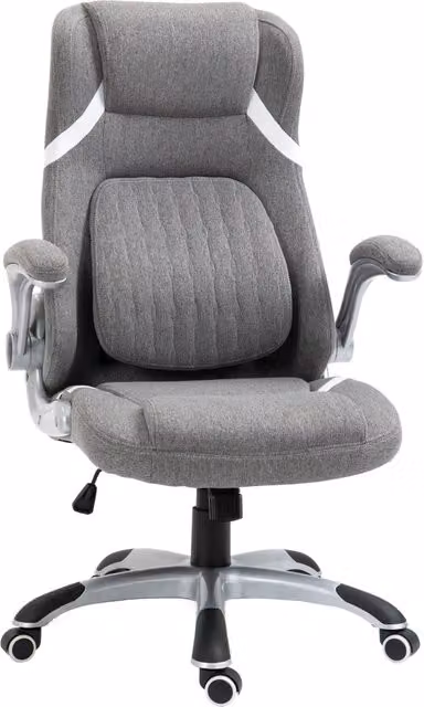 EasyComfort Sedia da Ufficio Ergonomica Reclinabile in Tessuto Traspirante Grigio con Altezza Regolabile L: 68 cm, P: 76 cm, H: 109-117 cm