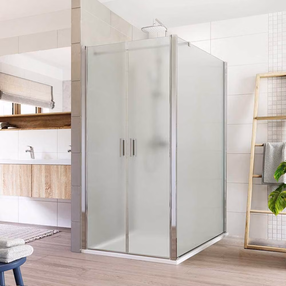 Cabina doccia Mereo, Lima, rettangolo, doppia anta, volante, 90x100 cm, cromo ALU, vetro Point - CK87572K