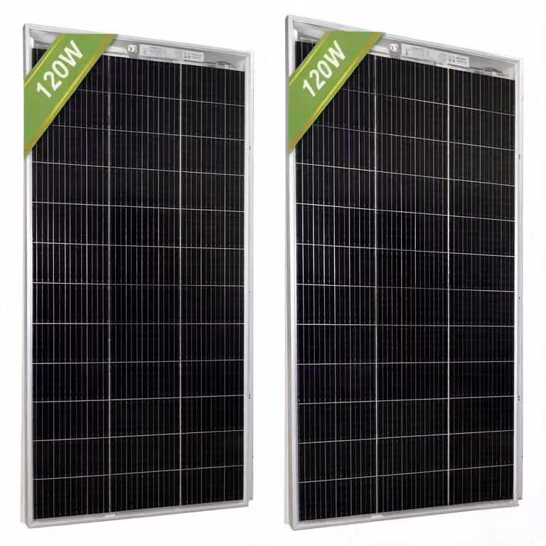 Pannelli solari, design elegante, alta efficienza, confezione da 2 pannelli da 120W