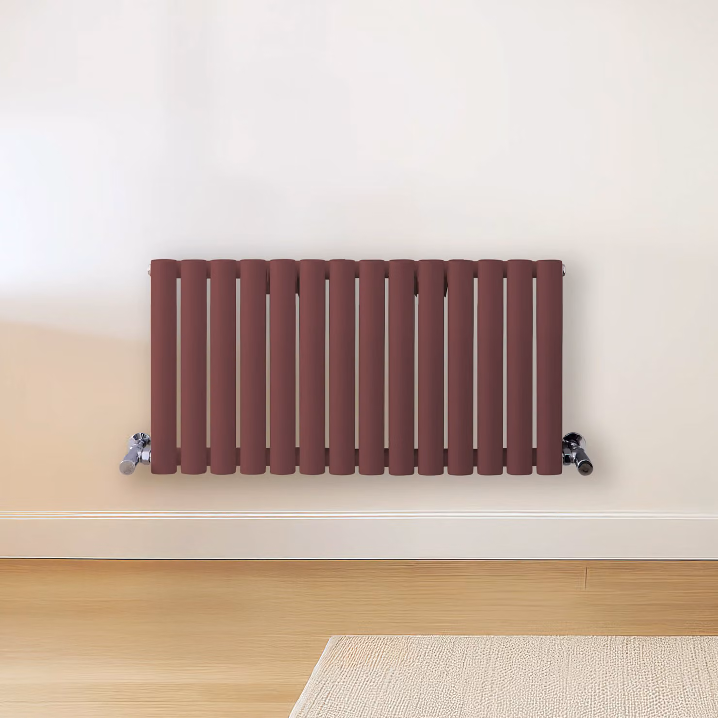 Radiatore di Design Orizzontale Rosso (Booth Rosso) - 400mm x 826mm - Pannello Doppio  - Revive