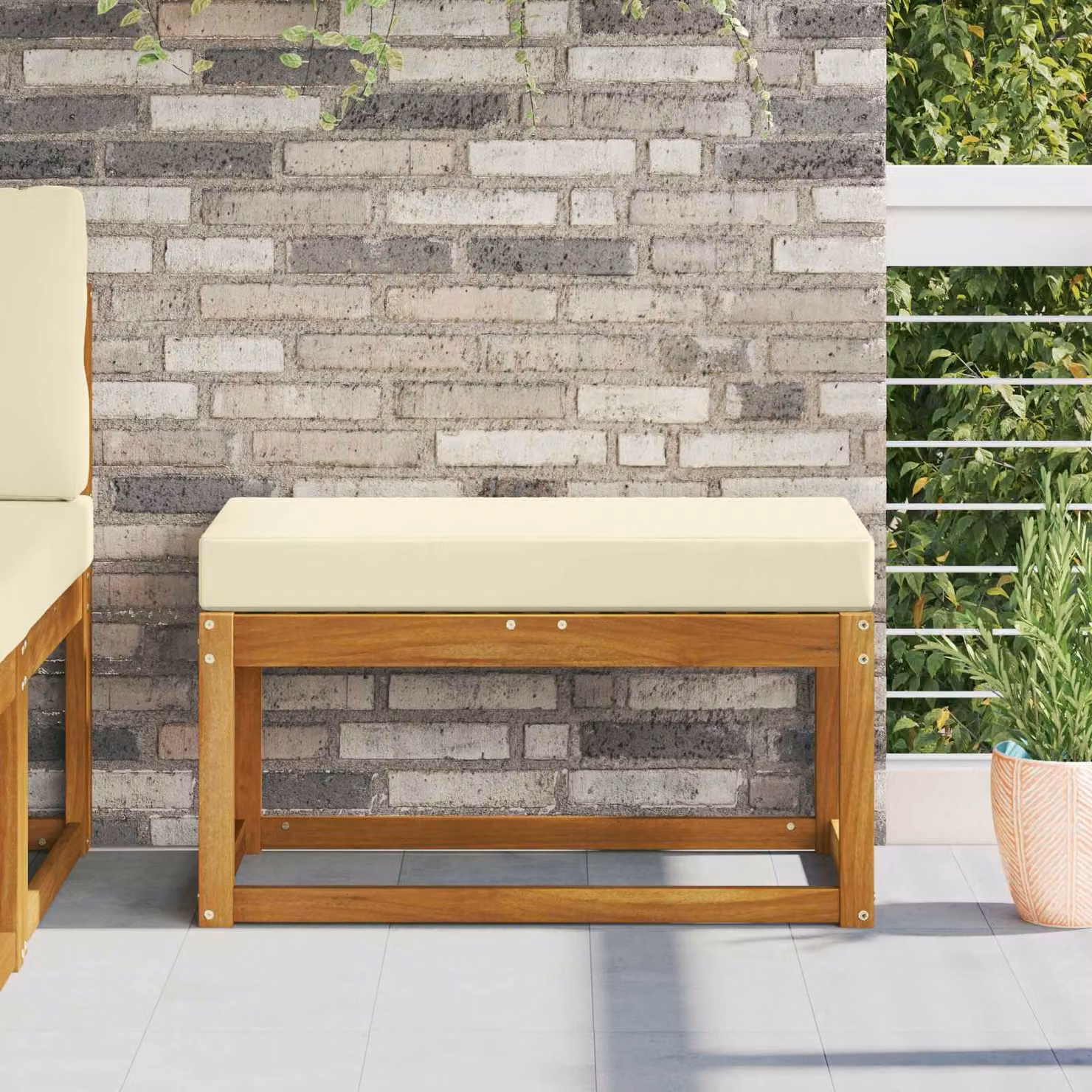 vidaXL Cuscino da Sedia Esterno in Poliestere Beige L 80 x P 40 x H 8 cm