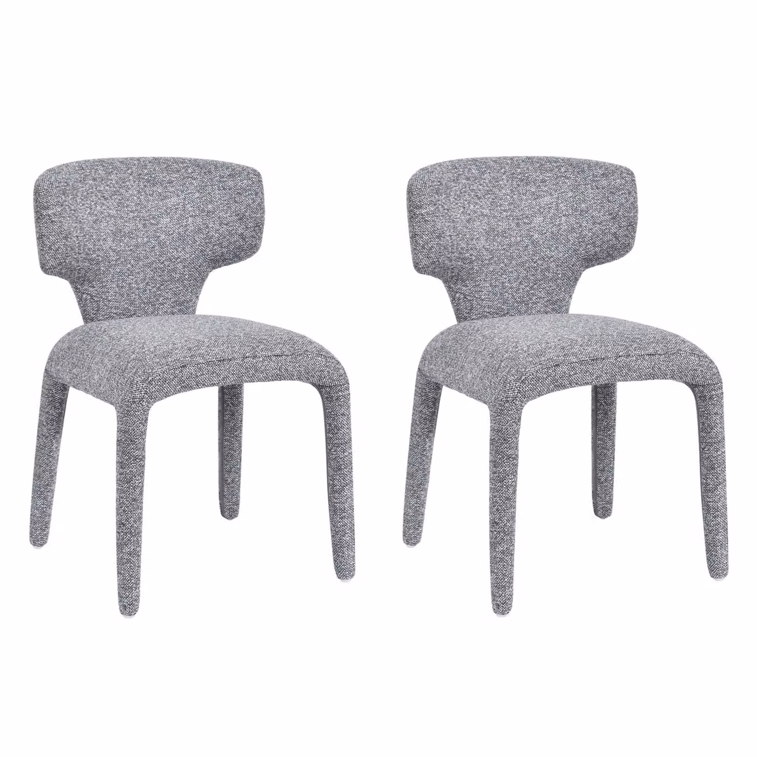 Duhome sedia da pranzo set di 2 sedie da cucina rivestimento completo in tessuto bouclé sedia da pranzo per sala da pranzo cucina soggiorno camera da letto, grigio