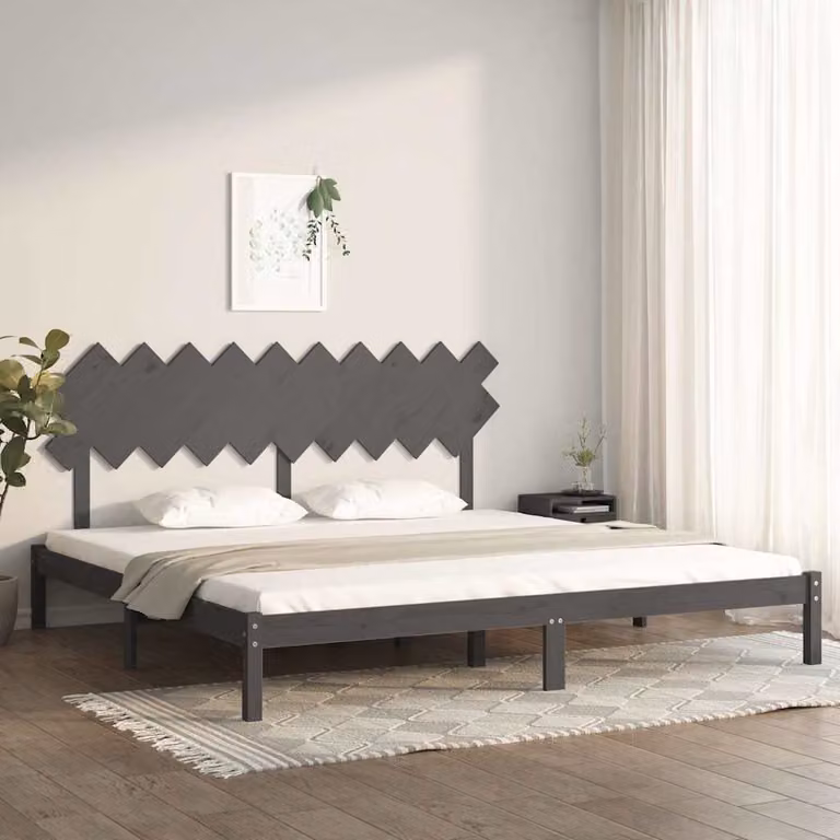 vidaXL Giroletto in Legno Massello di Pino Grigio 200x200 cm