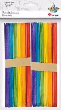 Bastoncini in legno 18x150 mm colore misto 50 pz