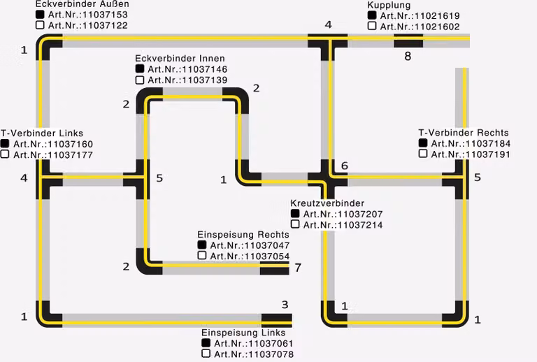 Connettore longitudinale con alimentatore per binario quadrato trifase, bianco