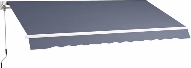 Tenda da Sole Bracci Avvolgibile per Giardino Esterno ¨C Zephmum ¨C Grigio 360x250 cm