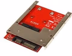 Box esterno Startech.Com per hard disk M.2 mSATA e SATA da 2,5 pollici, colore rosso, modello SAT32MSAT257