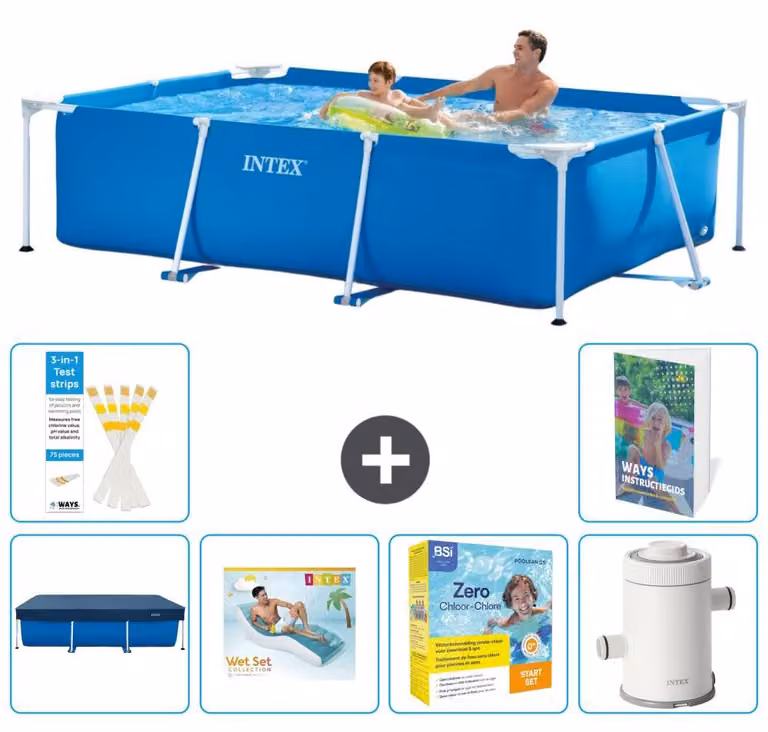 Piscina fuori terra rettangolare - 260x160x65 cm - composta da 5 elementi, modello S135