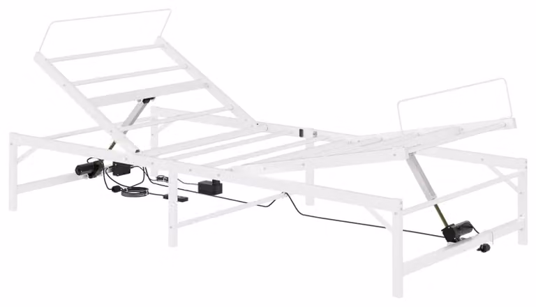 Letto regolabile elettricamente, struttura bianca, 80 x 200 cm, acciaio