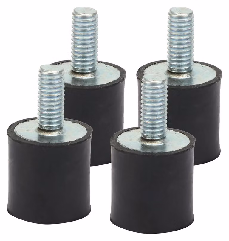 Kit di 4 ammortizzatori in gomma - Smorzamento delle vibrazioni per compressori d'aria e motori - T01-EU-3187
