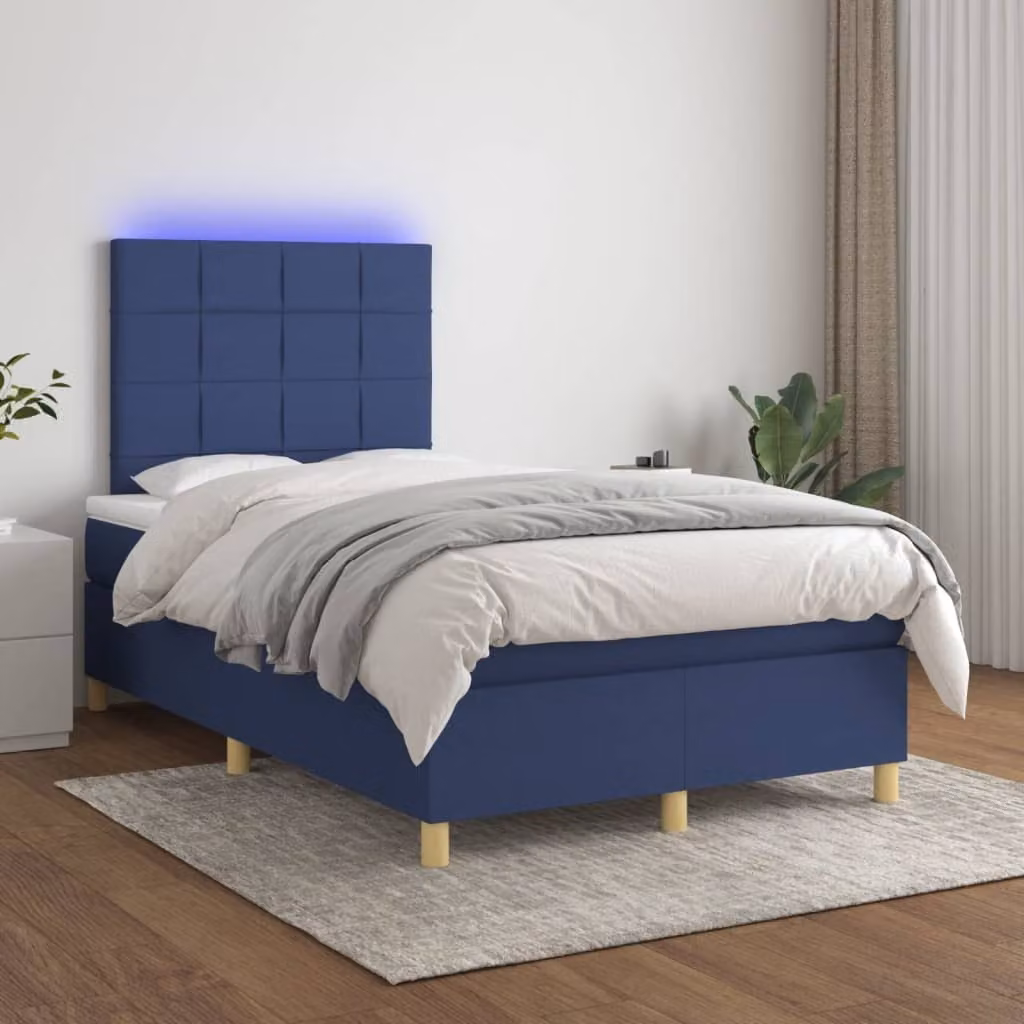 Maison Exclusive - Letto a Molle con Materasso e LED Blu 120x200cm in Tessuto
