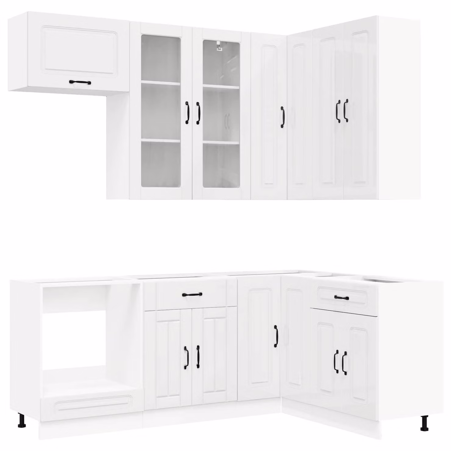 Set di accessori per cucina KALMAR, 8 pezzi, bianco lucido