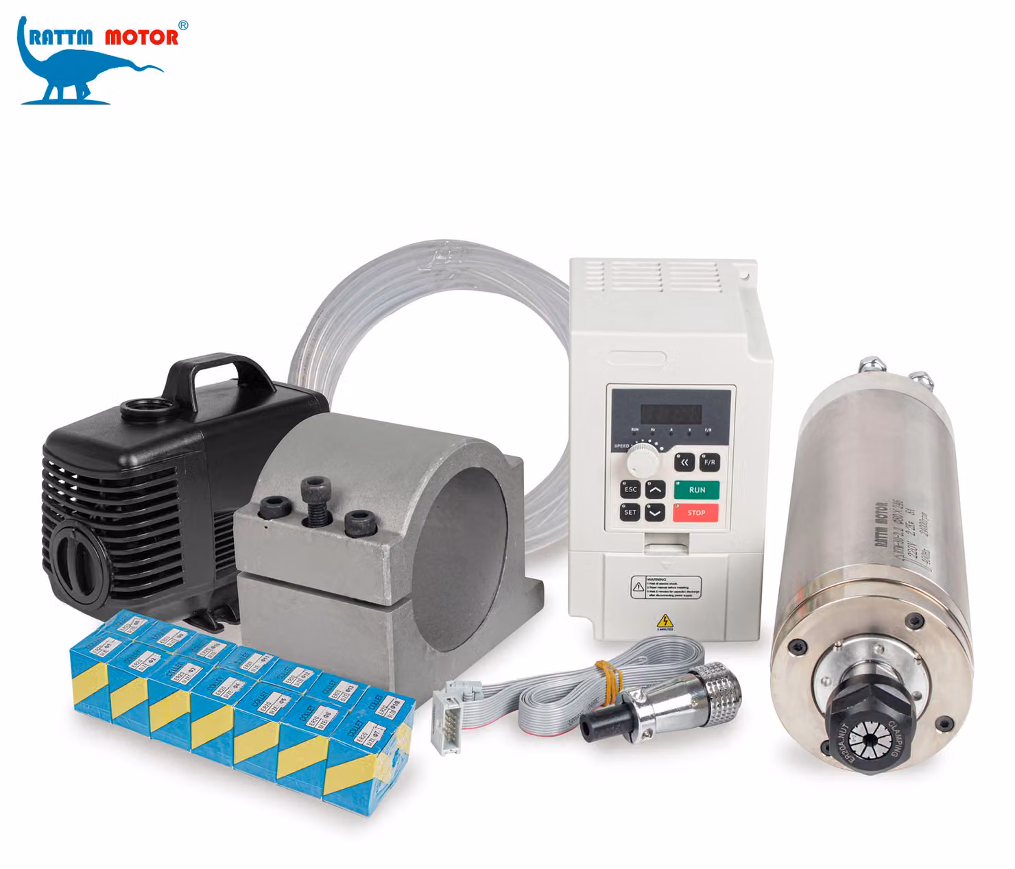 Motore mandrino – Raffreddato a liquido – 2,2 kW – Mandrino a morsetto ER20 – Acciaio inossidabile – Lavorazione metallica CNC
