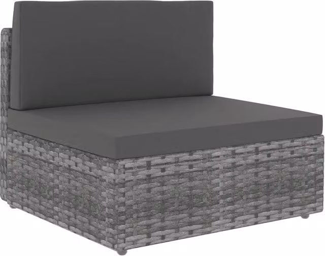 Set di Divani da Giardino a L vidaXL con Tavolino da Caffè e Cuscini, 9 Pezzi, Grigio Antracite