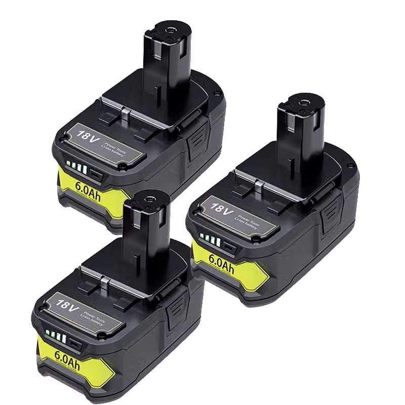 Batteria di ricambio, batteria al litio da 6,0 Ah, 18 V Lunga durata e ricarica rapida, compatibile con gli utensili Ryobi, 3 pezzi da 6,0 Ah