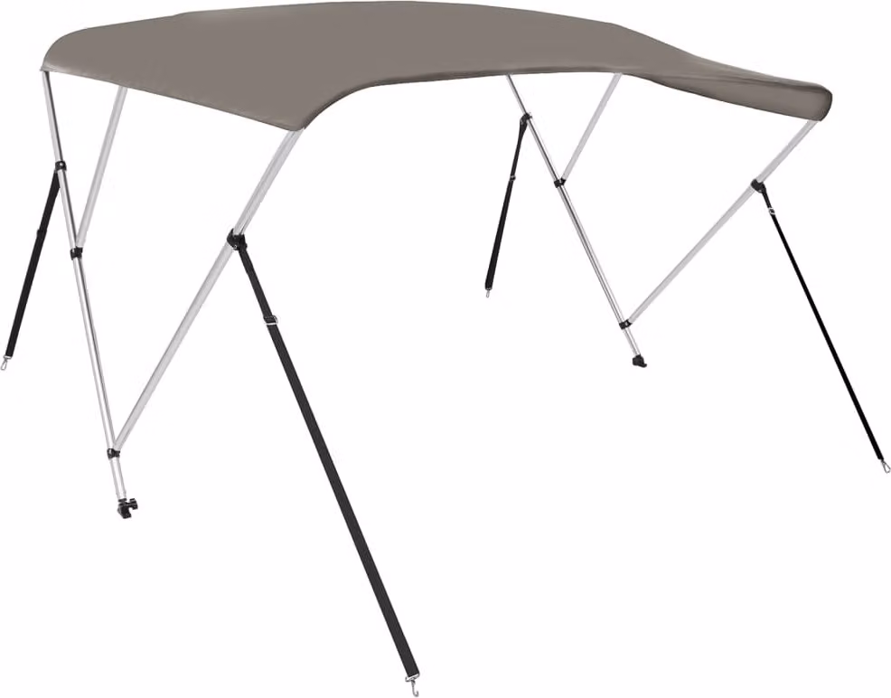 Bimini di Prua con Tendalino 3 Archi Grigio 183x196x137 cm