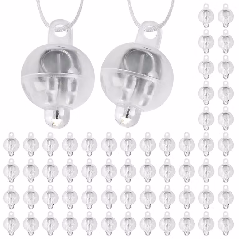 Luci a LED a forma di palloncino con gancio, 60 pezzi, luce bianca fredda