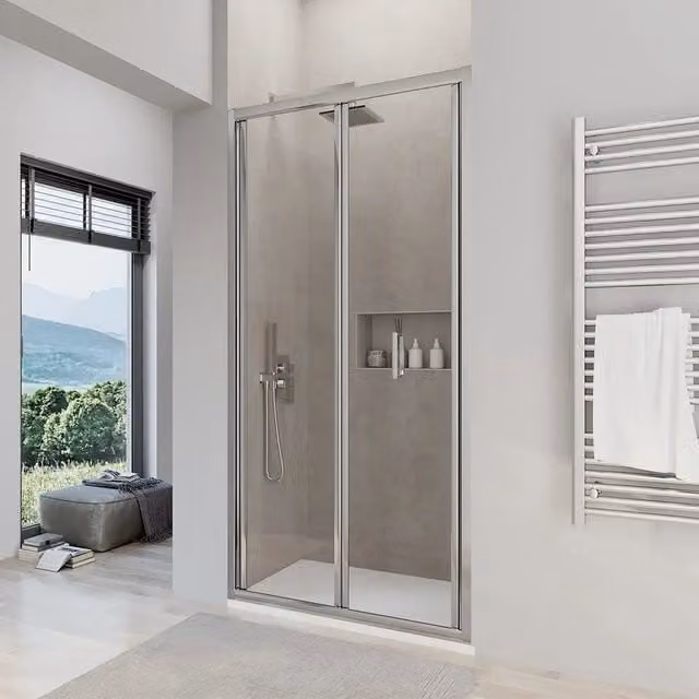 Porta doccia 75 cm apertura a libro vetro trasparente | Capri